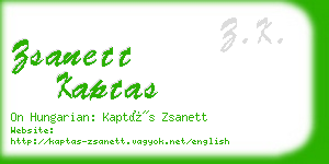 zsanett kaptas business card